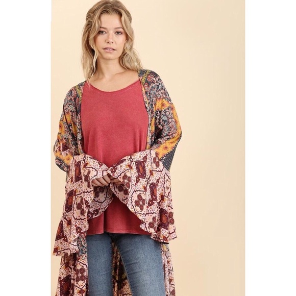 Sensual Mix Pattern Kimono - Picture 2 of 4